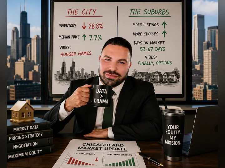 Cover image for the article: A Tale of Two Markets: Why Chicago’s City Inventory is Crashing While Suburbs Open Up