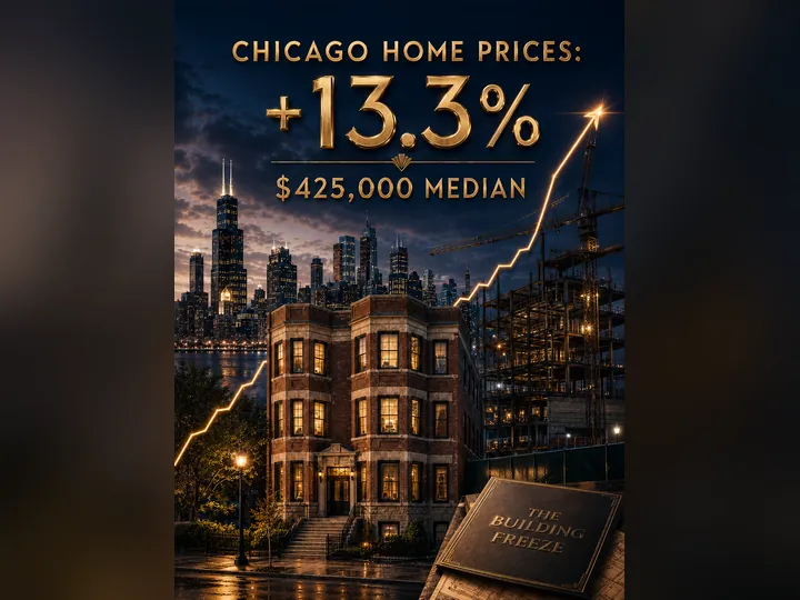Cover image for the article: Chicago Home Prices Just Made Their Biggest Jump Since the Pandemic. Nobody Built Anything. That's the Whole Story.