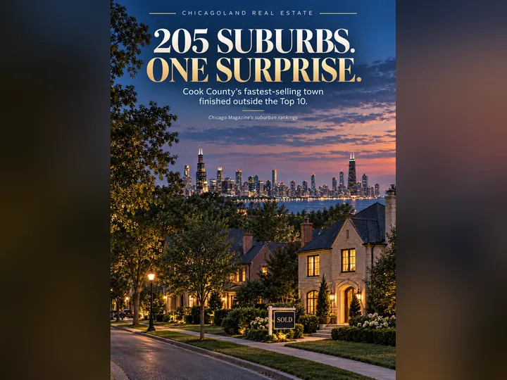 Cover image for the article: Chicago Magazine Ranked All 205 Chicagoland Suburbs. The Fastest-Selling Town in Cook County Finished Outside the Top 10.