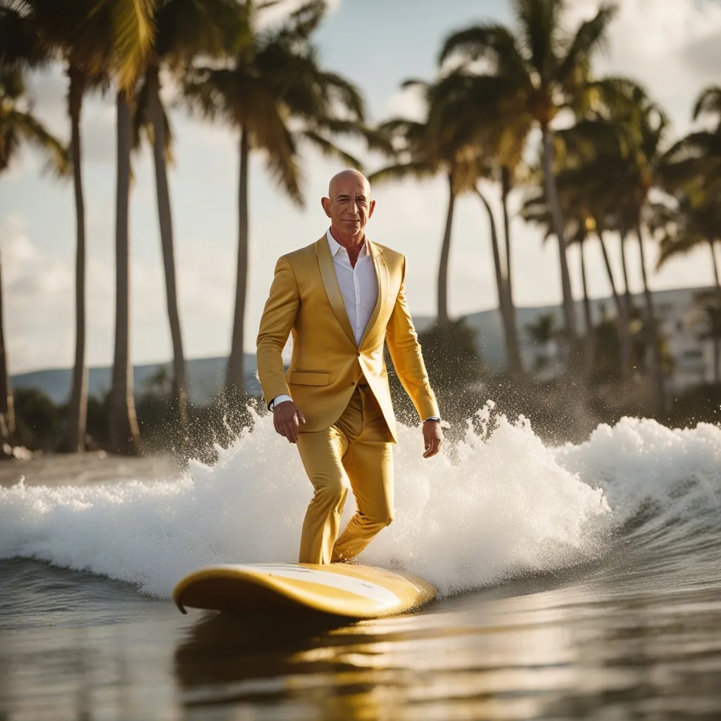 Illustration for: From Silicon Valley to Sun-Kissed Shores: Bezos' New Billionaire Bunker in Miami Beach