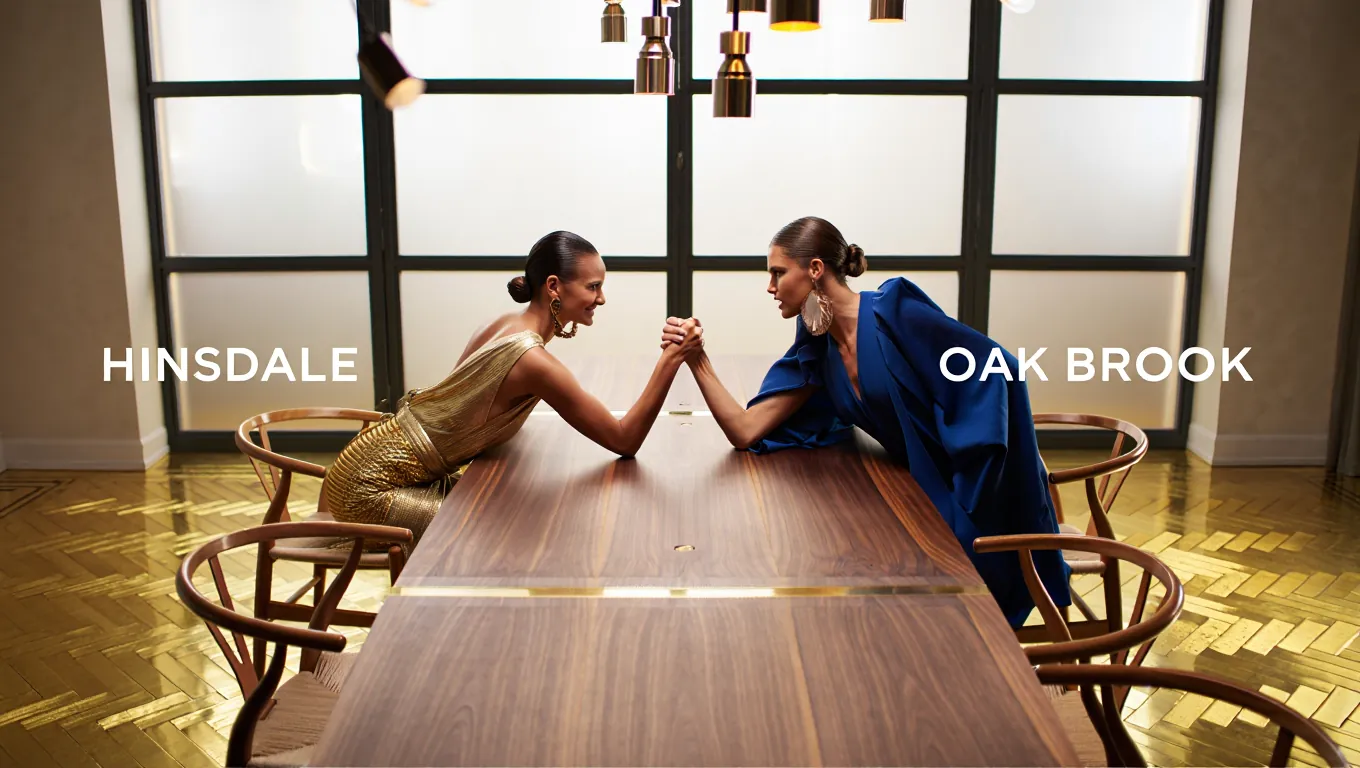 Illustration for: Hinsdale vs. Oak Brook: The Ultimate Suburban Cage Match! (Who Gets Your Down Payment?)