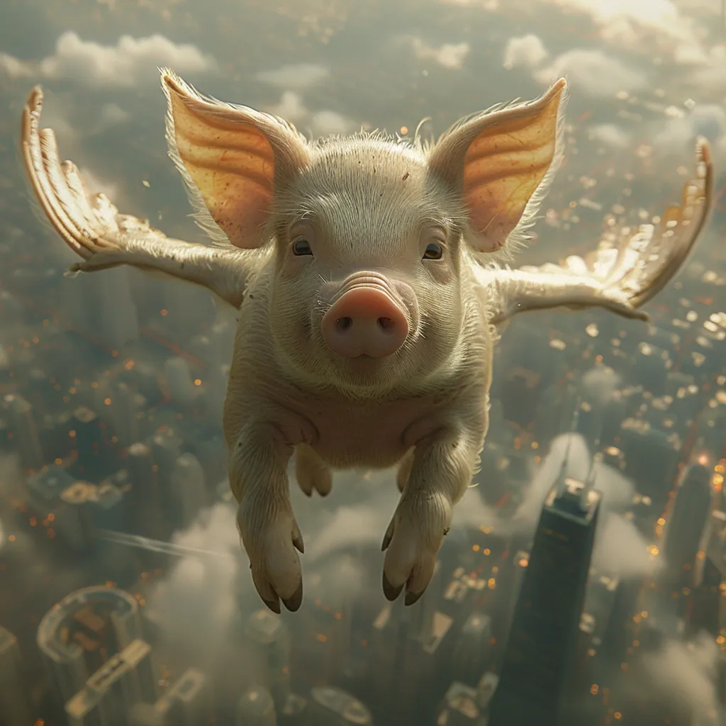 Illustration for: PIGS HAVE FLOWN!