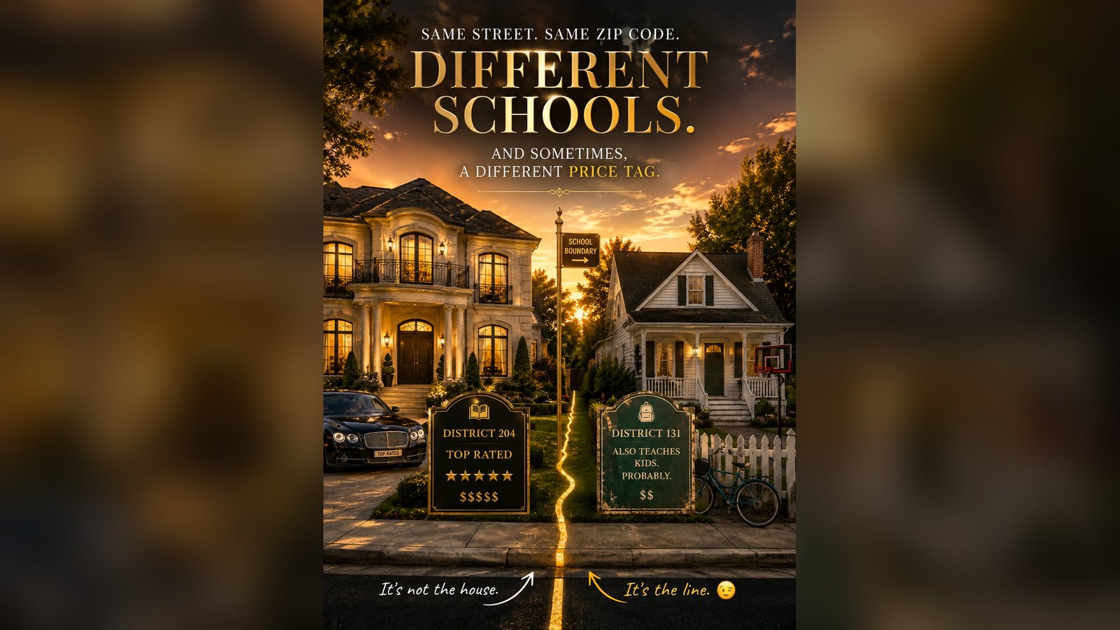 Cover image for the article: Same Town, Different School District: What One Boundary Line Is Actually Worth in Chicagoland