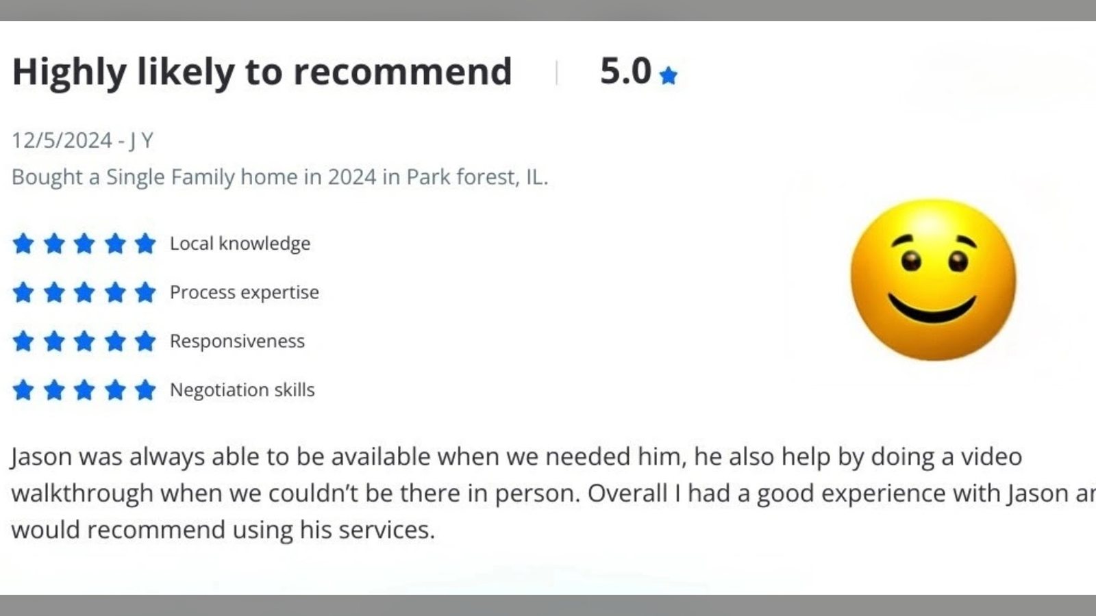 Cover image for the article: So Honored To Have Received Another Positive Review On Zillow.
