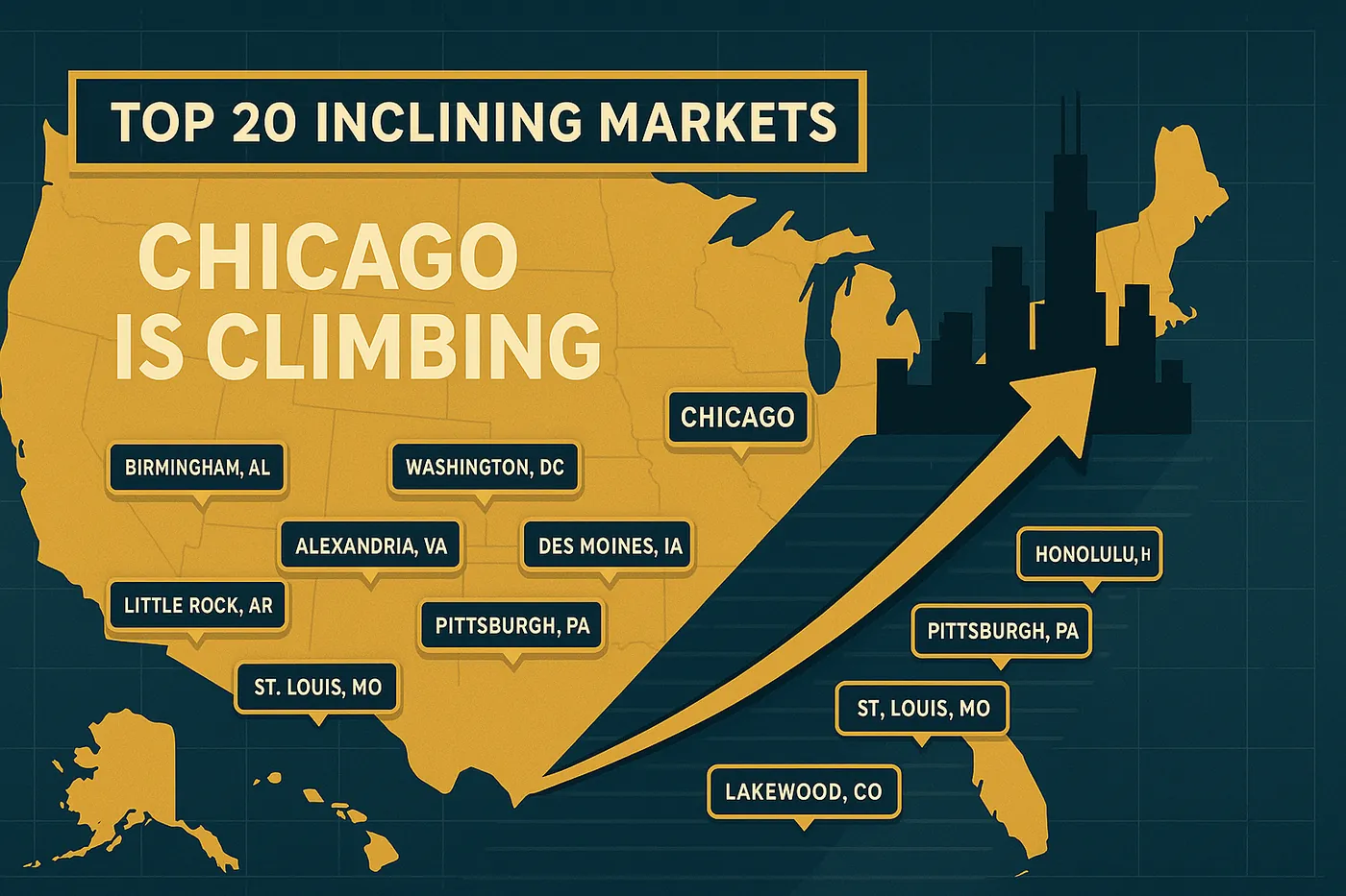 Illustration for: The 20 Most “On-the-Up” Housing Markets Right Now (and Where Chicago Lands)