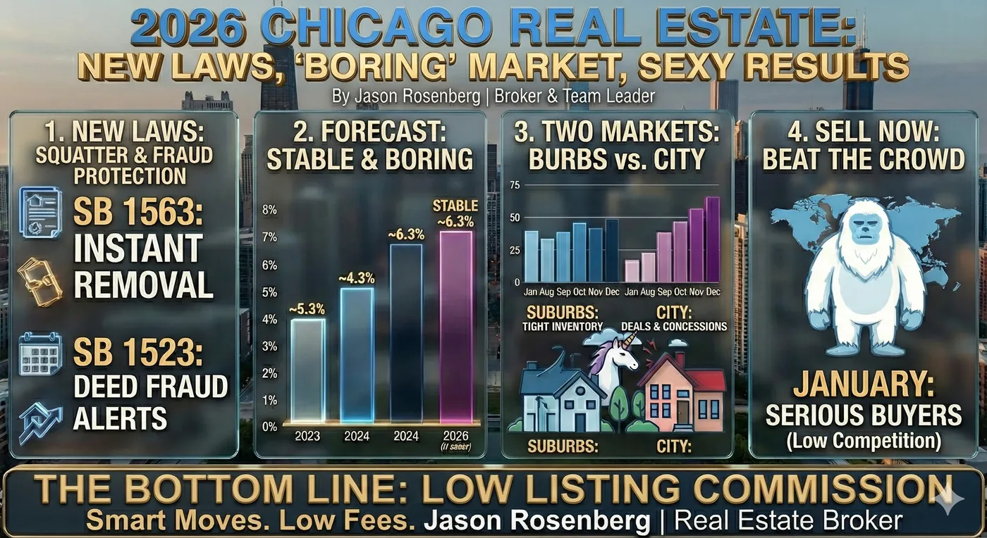 Illustration for: The 2026 Chicago Real Estate Forecast: New Laws, No Drama, and Why "Boring" is the New Sexy!