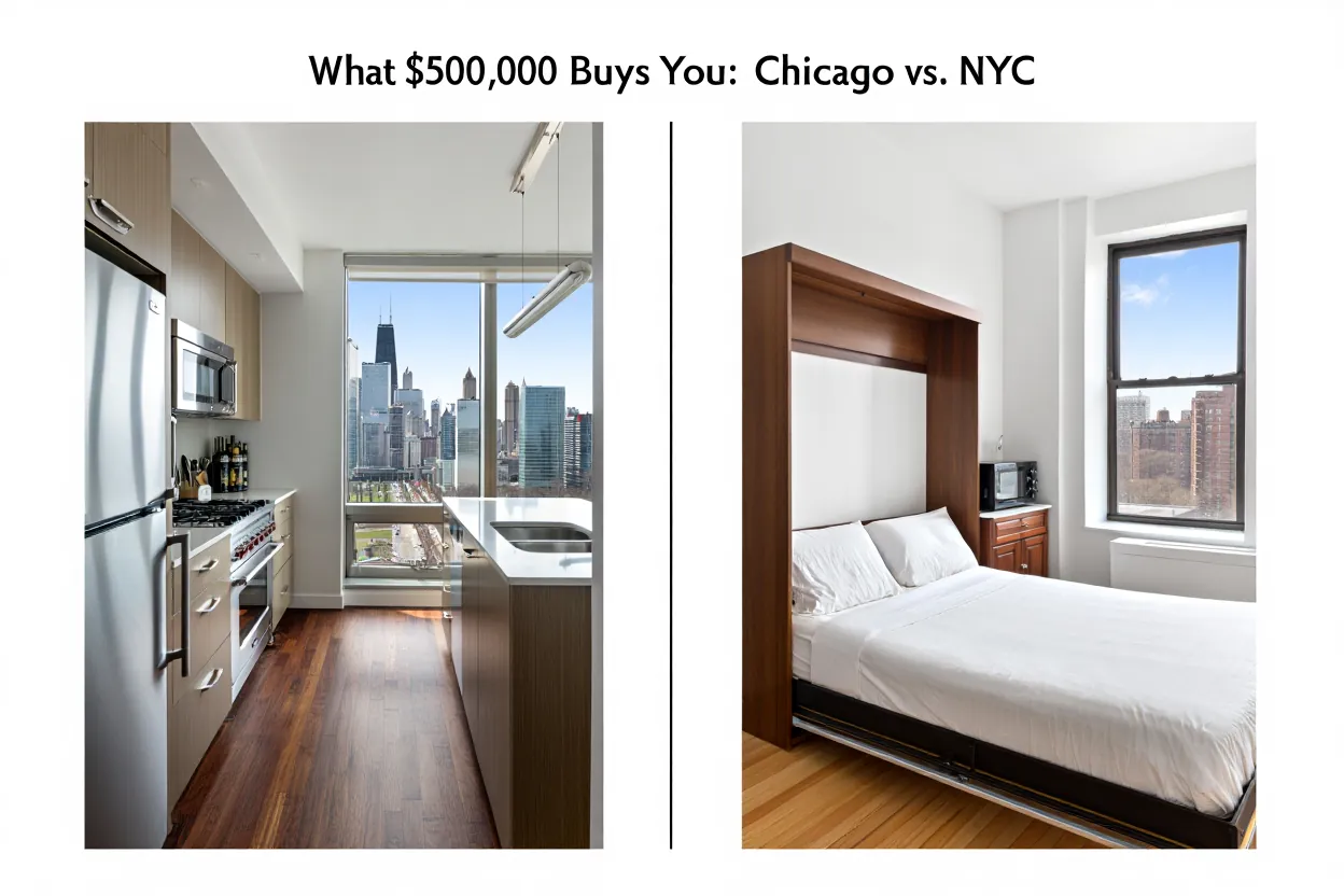 Illustration for: What $500,000 Buys You in Chicago vs. Other Major U.S. Cities (2025 Edition)