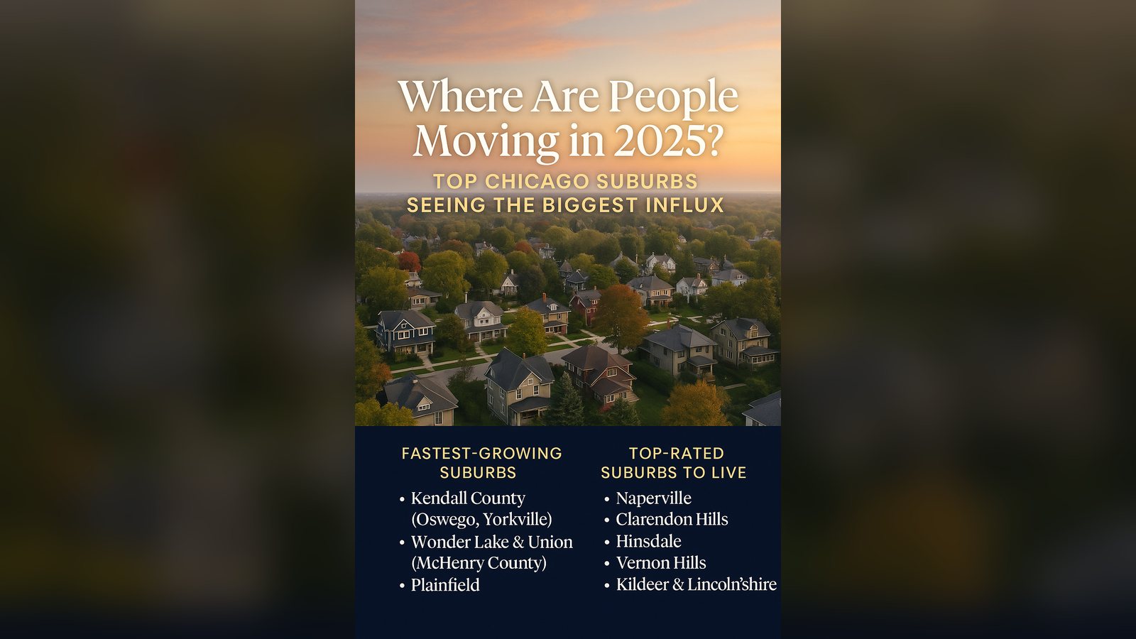 Cover image for the article: Where Are People Moving in 2025? Top Chicago Suburbs Seeing the Biggest Influx