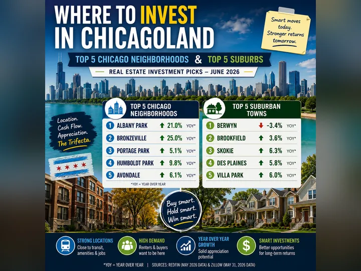 Cover image for the article: Where I’d Buy in Chicagoland Right Now: 5 Chicago Neighborhoods and 5 Suburbs With Real Investment Upside